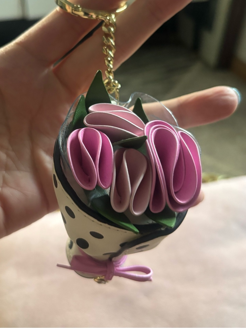 Kate Spade Flora Flower Bouquet Keyring Bag Charm - Picture 4 of 8